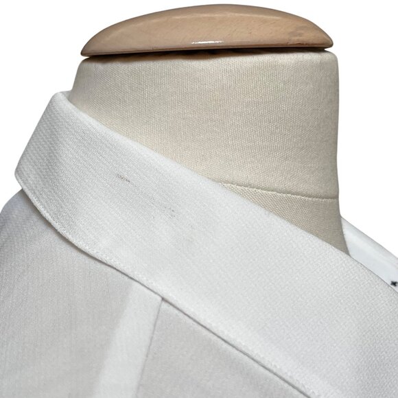 Cabi White Sleeveless Button Up Blouse Pleated Ruffle‎ Hem Capsule Office Small - Picture 5 of 10